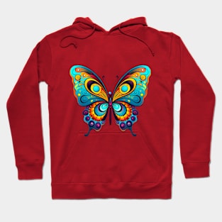 Brightly Colored Rainbow Butterfly for Spring and Summer Hoodie